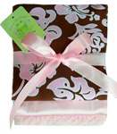 Pink & Chocolate Hibiscus Burpcloth Set of 3