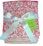Pink Hibiscus Burpcloth Set of 3