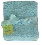 Cotton Candy Blue Chenille and Satin Burpcloth Set of 2
