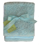 Cotton Candy Blue Chenille and Satin Burpcloth Set of 3
