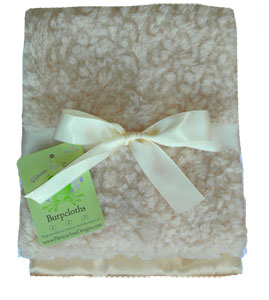 Cafe Au Lait Chenille and Satin Burpcloth Set of 2