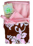 Pink & Chocolate Hibiscus Changing Mat