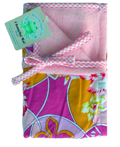 Pink & Tangerine Hibiscus Changing Mat