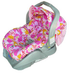 Pink & Tangerine Hibiscus Infant Carseat Cover