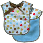 Cocoa Sky Dot Reversible Bib