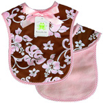 Pink & Chocolate Hibiscus Reversible Bib