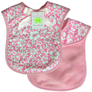 Pink Hibiscus Reversible Bib