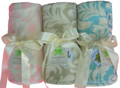 Minky Fleur Receiving Blanket