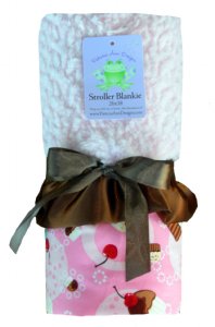Cherry Cupcake Stroller Blanket