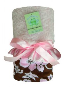 Pink & Chocolate Hibiscus Oversized Blanket