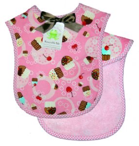 Cherry Cupcake Reversible Bib