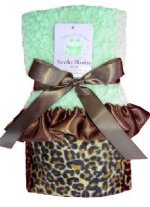 Cheetah/Green Apple Stroller Blanket