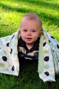 Satin Dot Stroller Blanket