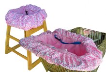 Pink Hibiscus Shopping Cart Cover / High Chair Cover