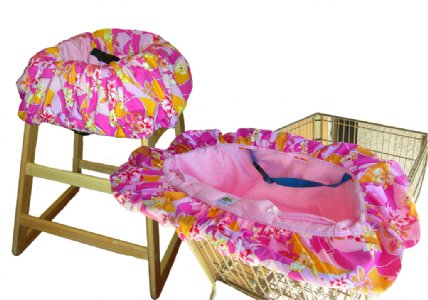Pink & Tangerine Hibiscus Shopping Cart Cover