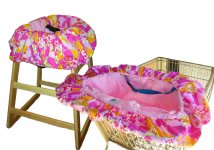 Pink & Tangerine Hibiscus Shopping Cart Cover