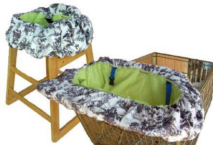 Minky Paradise Toile Shopping Cart Cover / High Chair Cover