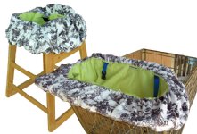 Minky Paradise Toile Shopping Cart Cover / High Chair Cover