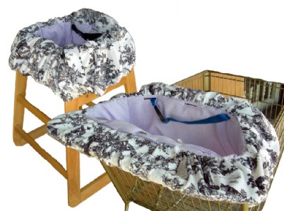 Minky Paradise Toile Shopping Cart Cover / High Chair Cover